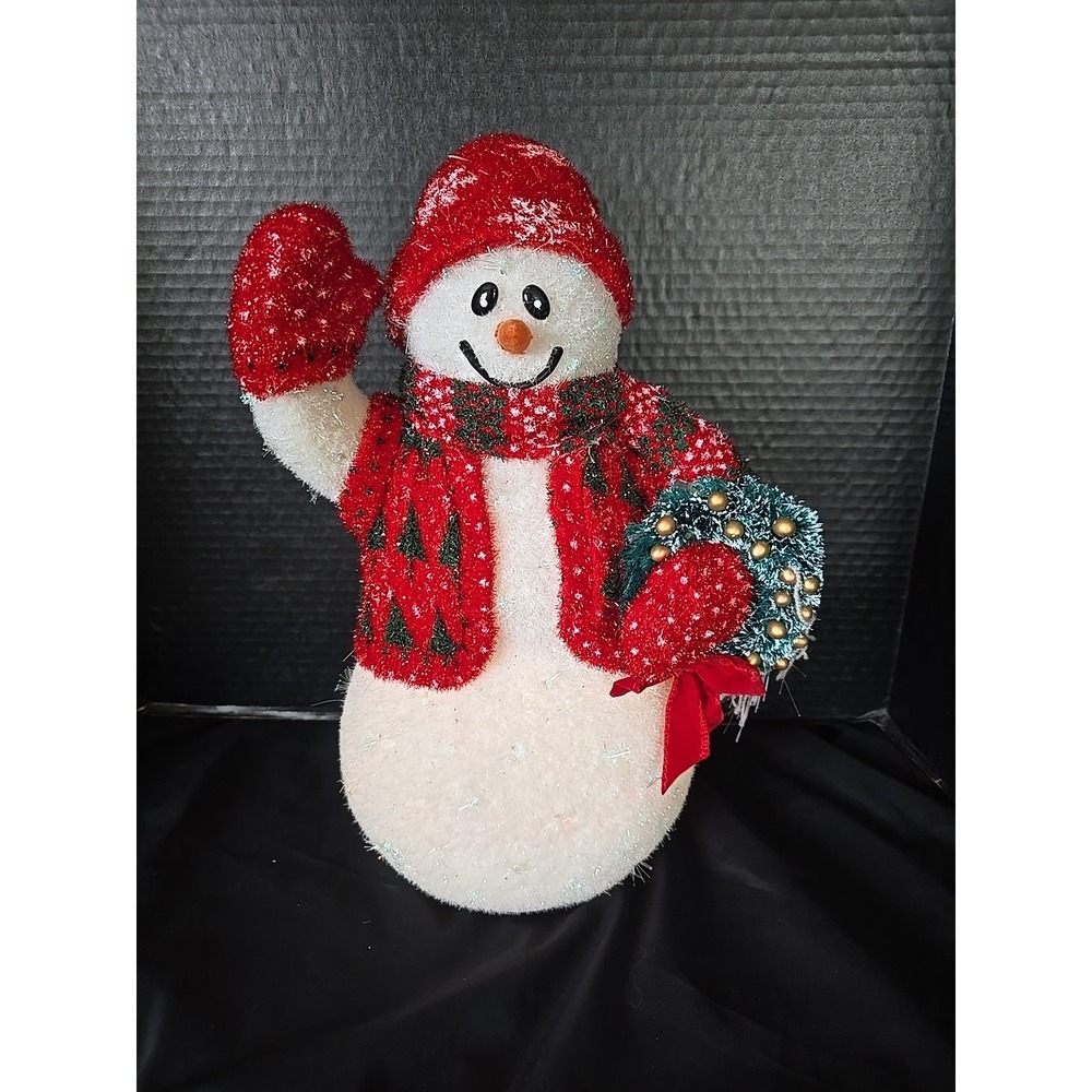 Vintage Avon Fiber Optic Snowman 2002 16" Color Changing Holidays